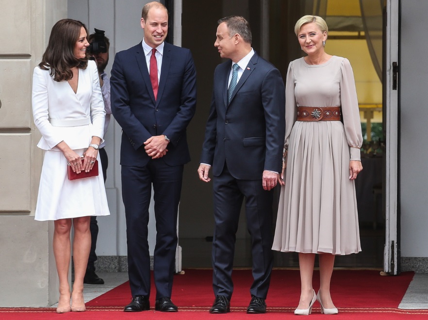 Księżna Catherine i książę William oraz Andrzej Duda oraz Agata Kornahauser-Duda