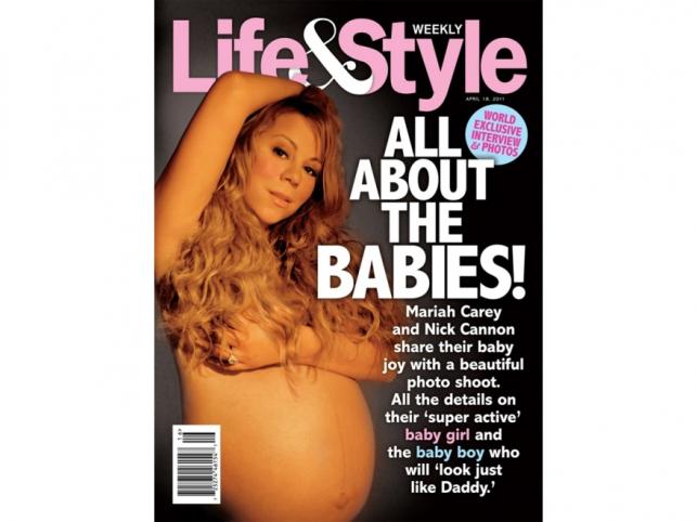 Mariah Carey w ciąży nago na okładce magazynu Life & Style