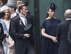 David Beckham i jego żona na ślubie Williama i Kate