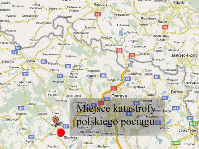 Miejsce katastrofy pociągu