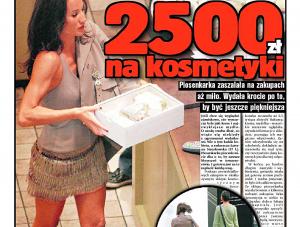 Steczkowska kupiła kosmetyków za 2,5 tys. zł.